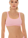 Mc2 Saint Barth Woman Pink Crinkle Bralette Top Swimsuit In Pink