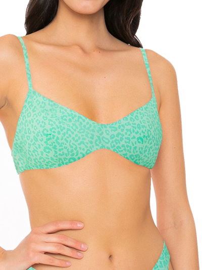 Mc2 Saint Barth Pastel Animalier Bralette In Green