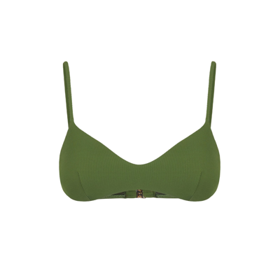 Mc2 Saint Barth Military Green Ribbed Top Bralette