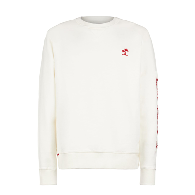 Mc2 Saint Barth Man White Sweatshirt With Saint Barth Embroidery