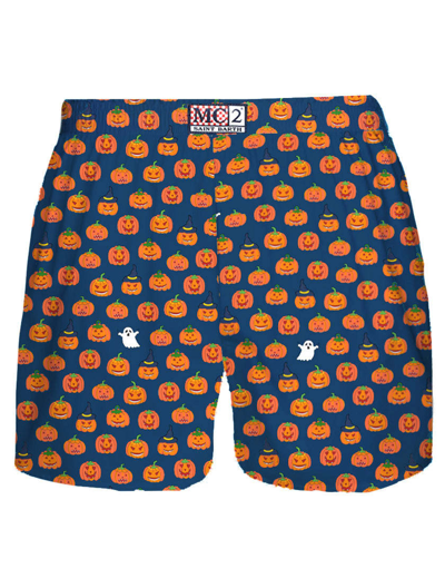 Mc2 Saint Barth Halloween Print Man Underwear Boxer In Blue