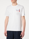 Shop Mc2 Saint Barth Man T-shirt With Only With Aperol Front Embroidery Aperol Special Edition In White