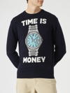 MC2 SAINT BARTH MAN SWEATER WITH TIME IS MONEY EMBROIDERY