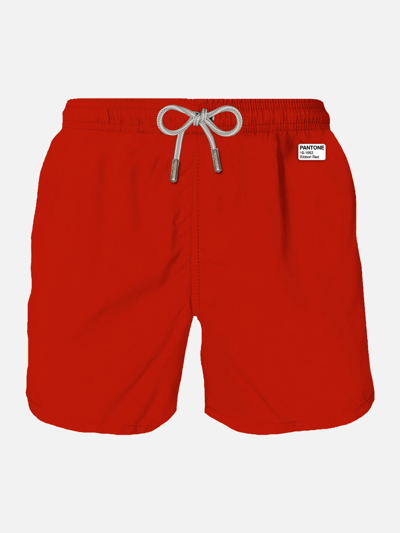 Mc2 Saint Barth Man Red Swim Shorts Pantone Special Edition