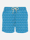 Mc2 Saint Barth Man Light Fabric Swim Shorts With Rackets Print In Blue