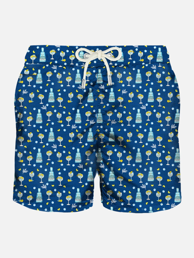 MC2 SAINT BARTH MAN LIGHT FABRIC SWIM SHORTS WITH GIN MARE ALL OVER PRINT GIN MARE SPECIAL EDITION