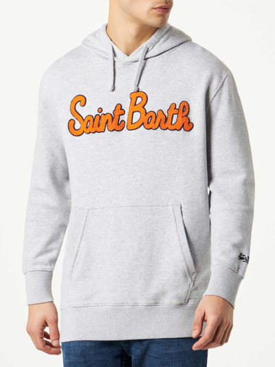 Mc2 Saint Barth Man Cotton Hooded Sweatshirt With Patch