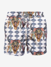 MC2 SAINT BARTH MAN CLASSIC SWIM SHORTS GUSTAVIA WITH BUFFALO PRINT