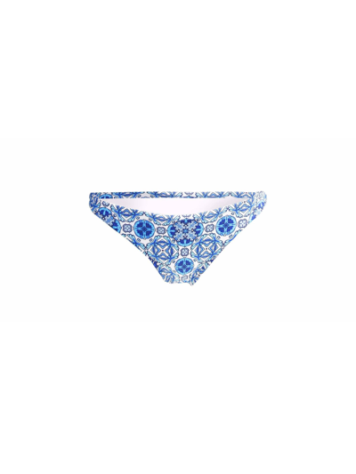 Mc2 Saint Barth Maiolica Print Swim Briefs In Blue