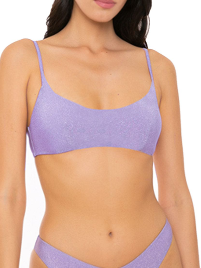 Mc2 Saint Barth Lilac Lurex Bralette In Purple