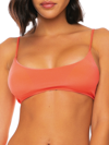 Mc2 Saint Barth Light Orange Ribbed Bralette In Pink