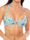 Mc2 Saint Barth Light Blue Majolica Print Bralette In Multicolor