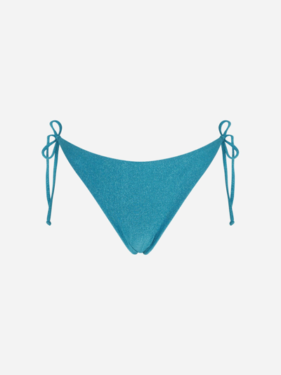 Mc2 Saint Barth Woman Lurex Swim Briefs In Blue