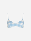 Mc2 Saint Barth Light Blue Gingham Bralette In Blue