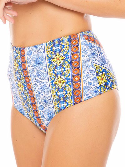 Mc2 Saint Barth High Waist Swim Briefs In Blue