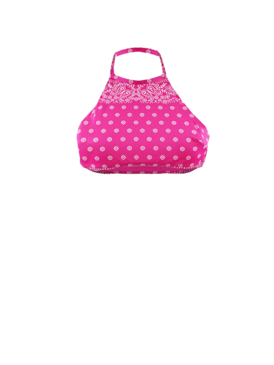 Mc2 Saint Barth Halter Top Bandanna Print In Pink