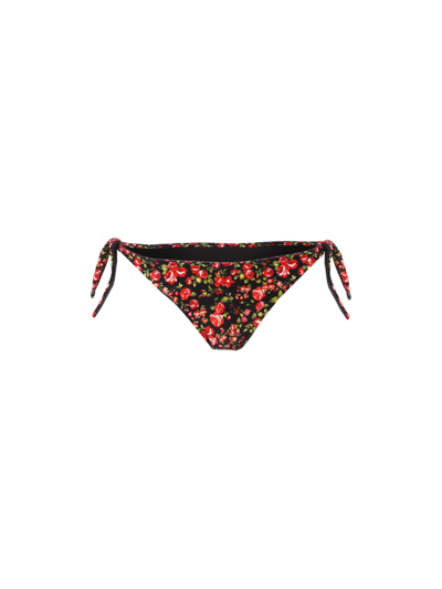 Mc2 Saint Barth Flower Print Swim Briefs In Black