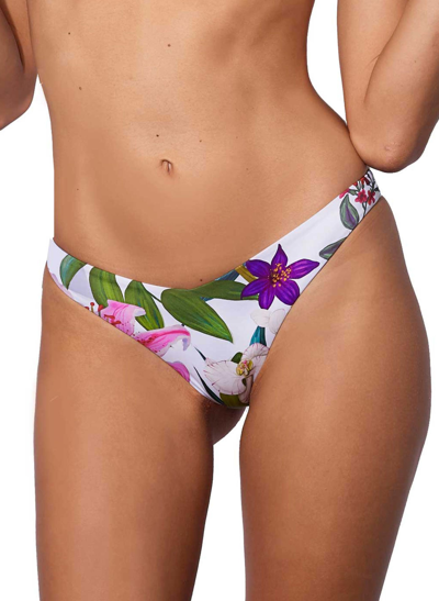 Mc2 Saint Barth Flower Print Cheeky Swim Briefs In Multicolor
