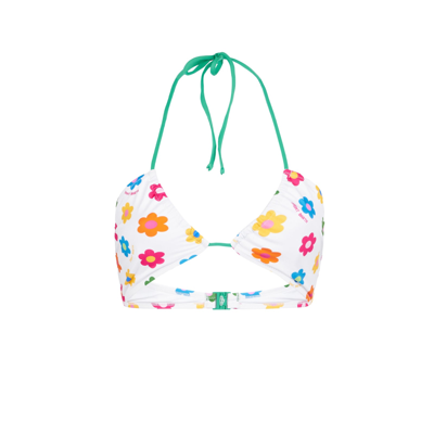 Mc2 Saint Barth Daisy Print Bandeau Top In Multicolor