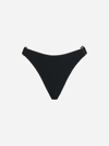 Mc2 Saint Barth Woman Black Crinkle Cheeky Swim Briefs Naomi In Black