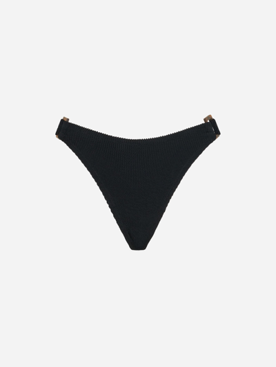 MC2 SAINT BARTH CRINKLE BLACK SWIM BRIEFS