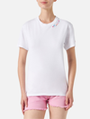Mc2 Saint Barth Cotton T-shirt With Love St. Barth Embroidery In White