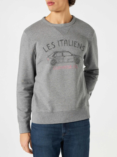 Mc2 Saint Barth Cotton Sweatshirt With Les Italiens Print