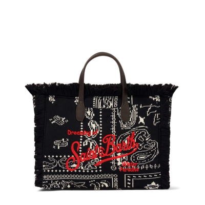 Mc2 Saint Barth Colette Wooly Handbag With Black Bandanna Print