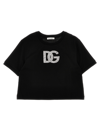 Dolce & Gabbana Embellished Logo Cotton Jersey T-shirt In Black