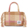 Mc2 Saint Barth Colette Blanket Handbag With Tartan Print In White