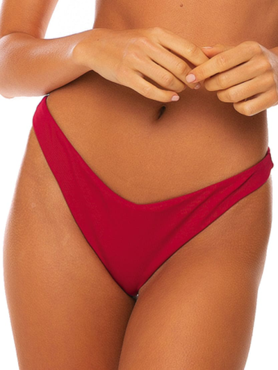 Mc2 Saint Barth Burgundy Ribbed Bralette In Red