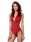 MC2 SAINT BARTH BURGUNDY ONE PIECE SWIMSUIT