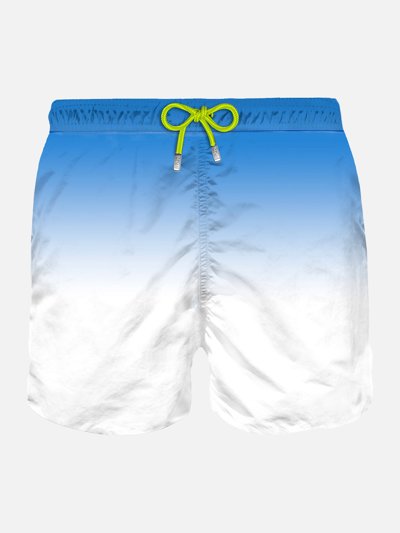 Mc2 Saint Barth Bluette And White Gradient Print Mid-length Swim Shorts