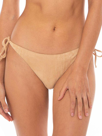 Mc2 Saint Barth Beige Swim Briefs Suede Effect In Brown