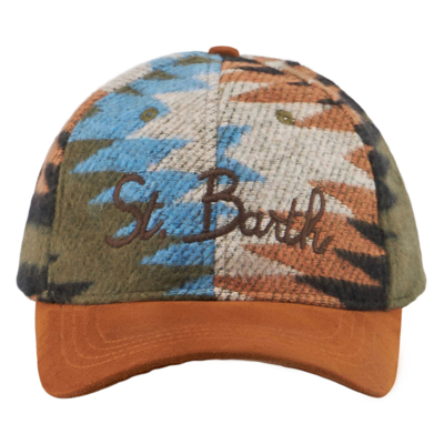 Mc2 Saint Barth Baseball Corduroy Cap With St. Barth Embroidery In Multicolor