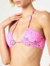 Mc2 Saint Barth Bandanna Bandeau Top In Rosa Fluo