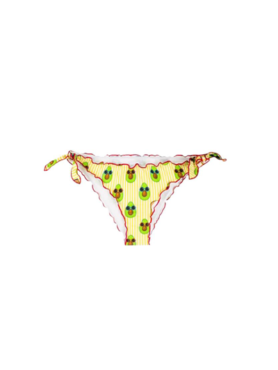 Mc2 Saint Barth Avocado Print Swim Briefs In Yellow