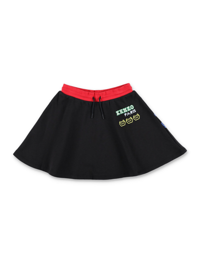 Kenzo Kids' Black Skirt For Girl With Logo In 黑色