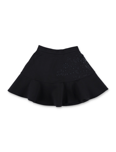 Chloé Kids' Skirt Ricamo Punto Milano In Black
