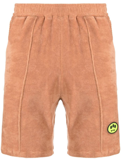 Barrow Logo Sponge Shorts In Brown