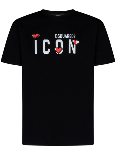 Dsquared2 Icon Heart Pixel Black T-shirt
