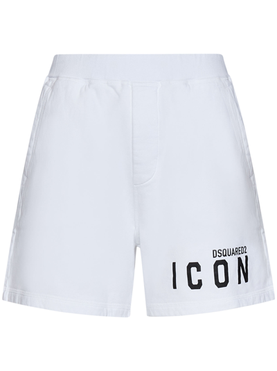 Dsquared2 Be Icon Relax Shorts In White