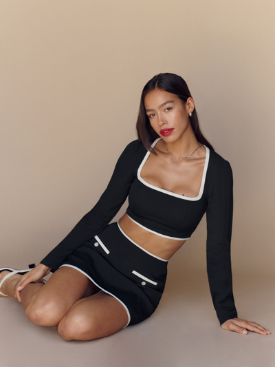 Reformation Marie Two Piece In Black/white