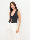Reformation Myrtle Cotton Sweater In Black