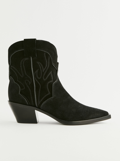 Reformation Otto Mini Western Boot In Black / Black