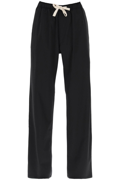 Palm Angels Wool Blend Travel Trousers In Black