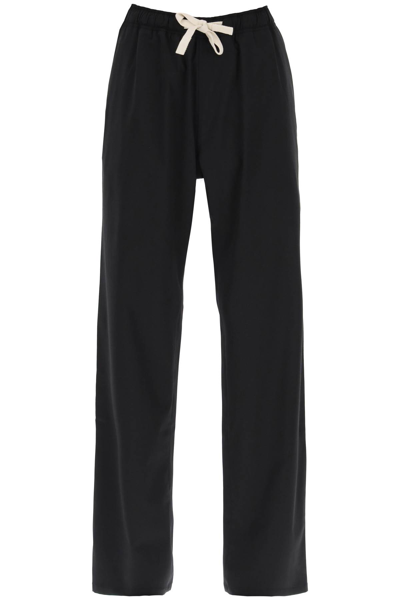 Palm Angels Wool Blend Travel Pants In Black