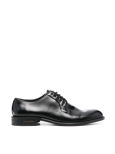 Dsquared2 Polished-finish Lace-up Shoes In Negro