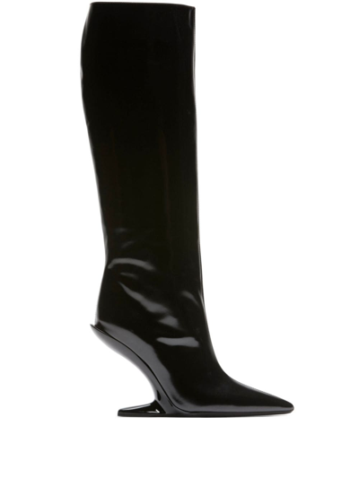 N°21 Schuhe 120mm Leather Boots In Black