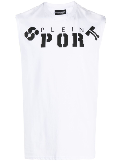 Plein Sport Logo-print Cotton Tank Top In White